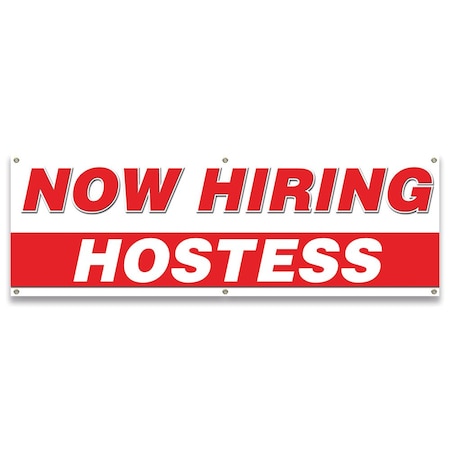 Signmission Now Hiring Hostess Banner Apply Inside Accepting Application Single Sided B-72-30258